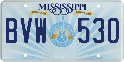 MS license plate BVW530
