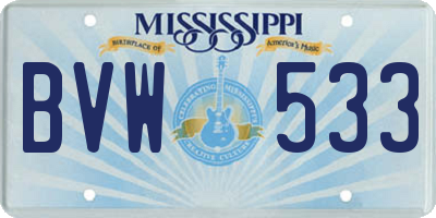 MS license plate BVW533