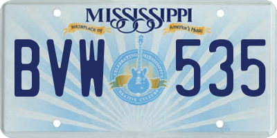 MS license plate BVW535