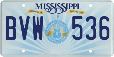 MS license plate BVW536