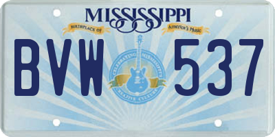 MS license plate BVW537
