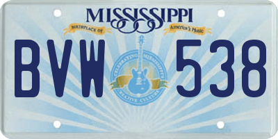 MS license plate BVW538