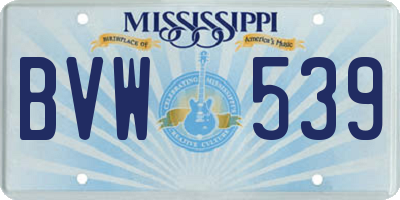 MS license plate BVW539