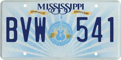 MS license plate BVW541