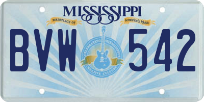 MS license plate BVW542