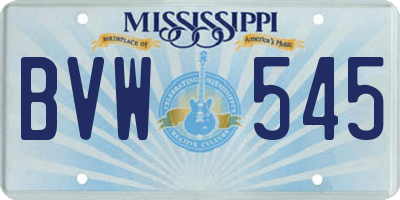 MS license plate BVW545