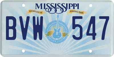 MS license plate BVW547