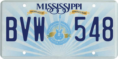 MS license plate BVW548