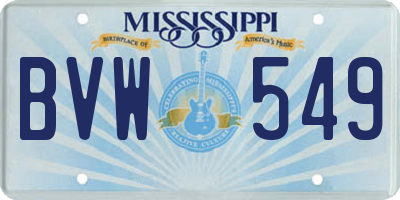 MS license plate BVW549
