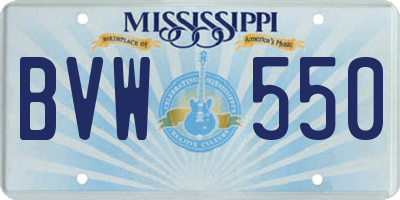 MS license plate BVW550