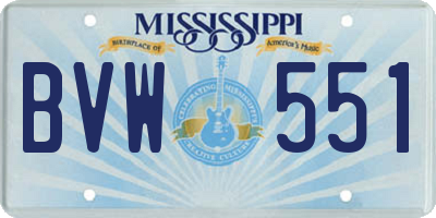 MS license plate BVW551