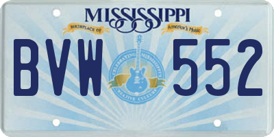 MS license plate BVW552