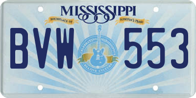 MS license plate BVW553