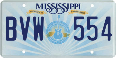 MS license plate BVW554