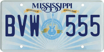 MS license plate BVW555