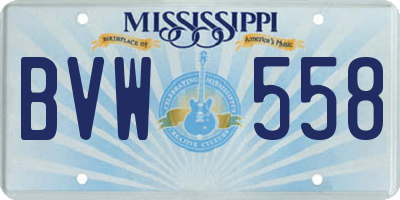 MS license plate BVW558
