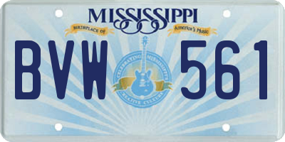 MS license plate BVW561