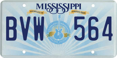 MS license plate BVW564