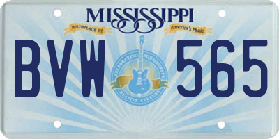 MS license plate BVW565