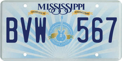 MS license plate BVW567