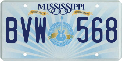MS license plate BVW568
