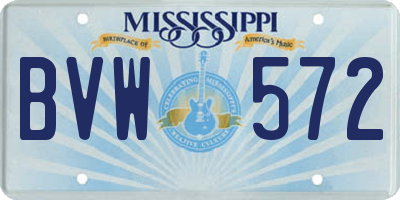 MS license plate BVW572