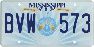 MS license plate BVW573