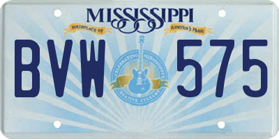 MS license plate BVW575