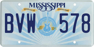 MS license plate BVW578