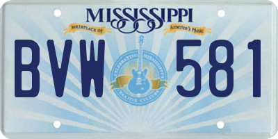 MS license plate BVW581