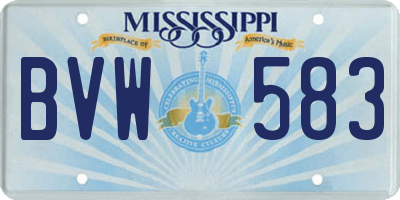 MS license plate BVW583