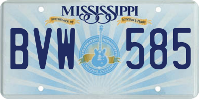 MS license plate BVW585
