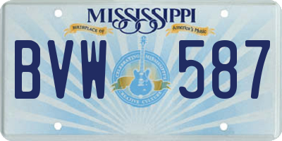 MS license plate BVW587