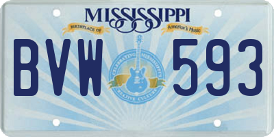 MS license plate BVW593