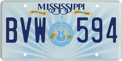 MS license plate BVW594