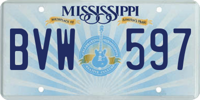 MS license plate BVW597