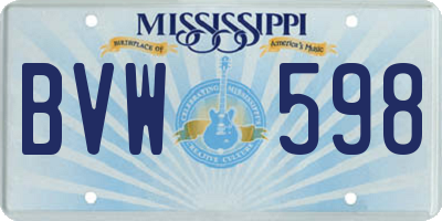 MS license plate BVW598