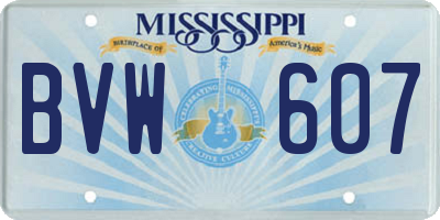 MS license plate BVW607