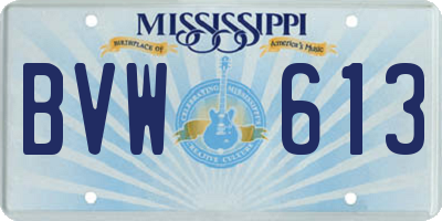 MS license plate BVW613