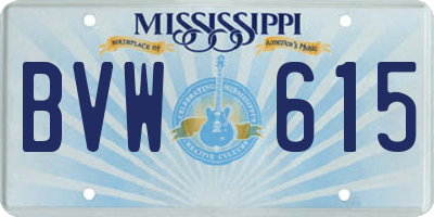 MS license plate BVW615