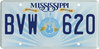 MS license plate BVW620
