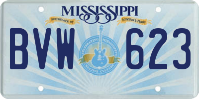MS license plate BVW623