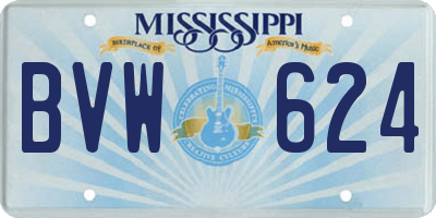 MS license plate BVW624