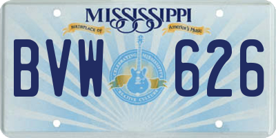 MS license plate BVW626