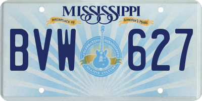 MS license plate BVW627