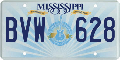 MS license plate BVW628