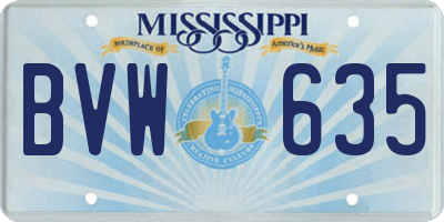 MS license plate BVW635