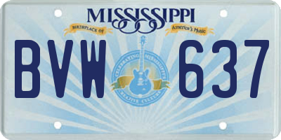 MS license plate BVW637