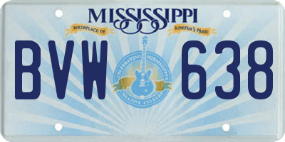 MS license plate BVW638