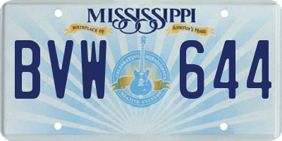 MS license plate BVW644